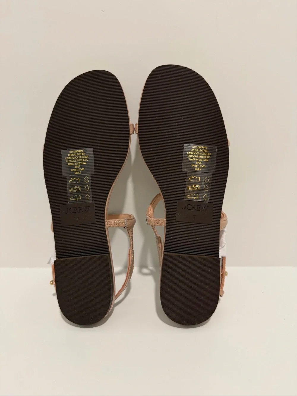 NEW J. Crew Audrey sandals in Rich Taupe patent leather size 7 CR915 $128